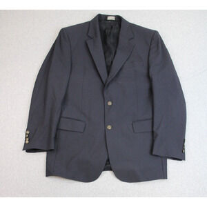 Jos A Bank Blazer Sport Jacket Mens 40R Navy Blue Lined 2 Button Single Breasted